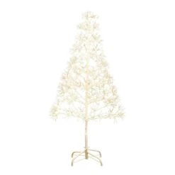 4 Ft. Pre-Lit Artificial White Starburst Tree With 800-Fairy Warm White LED Lights