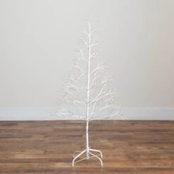 4 Ft. Pre-Lit Artificial White Starburst Tree With 800-Fairy Warm White LED Lights 22 4 Ft. Pre-Lit Artificial White Starburst Tree With 800-Fairy Warm White LED Lights -Christmas Gift Shop nearly natural pre lit christmas trees t5411 76 1000