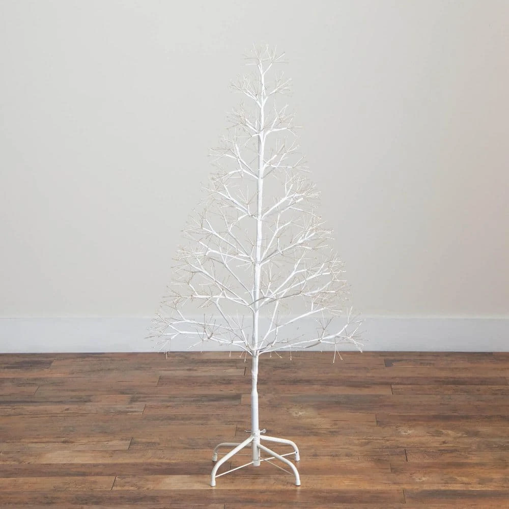 4 Ft. Pre-Lit Artificial White Starburst Tree With 800-Fairy Warm White LED Lights 12 4 Ft. Pre-Lit Artificial White Starburst Tree With 800-Fairy Warm White LED Lights - Image 10