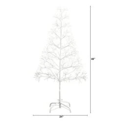 4 Ft. Pre-Lit Artificial White Starburst Tree With 800-Fairy Warm White LED Lights 17 4 Ft. Pre-Lit Artificial White Starburst Tree With 800-Fairy Warm White LED Lights -Christmas Gift Shop nearly natural pre lit christmas trees t5411 c3 1000