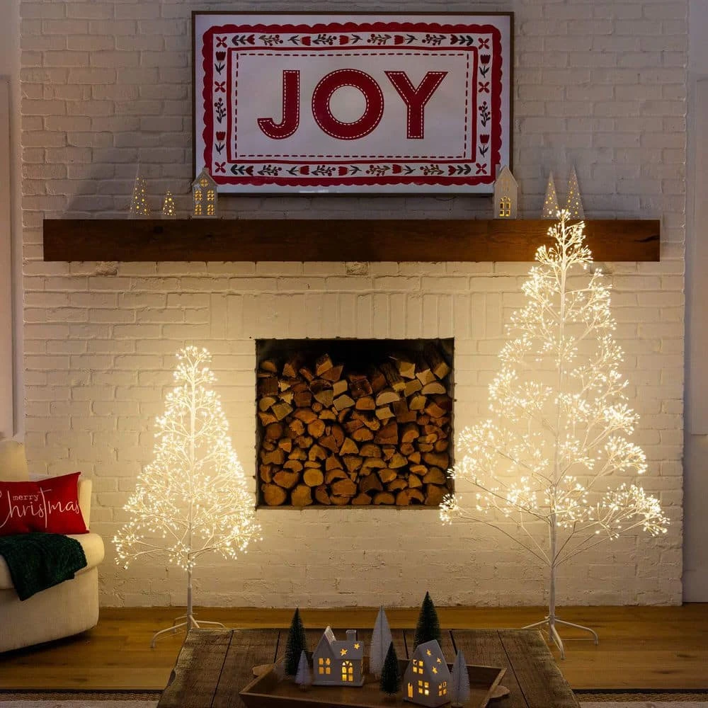 4 Ft. Pre-Lit Artificial White Starburst Tree With 800-Fairy Warm White LED Lights 4 4 Ft. Pre-Lit Artificial White Starburst Tree With 800-Fairy Warm White LED Lights - Image 2