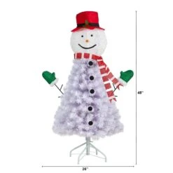 4 Ft. Snowman Artificial Christmas Tree With 234 Bendable Branches -Christmas Gift Shop nearly natural unlit christmas trees t3039 c3 1000