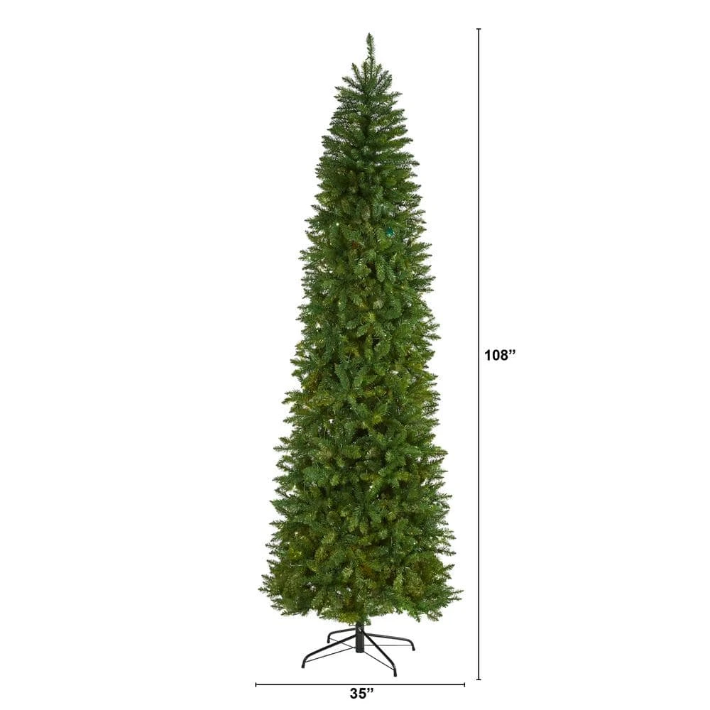 9 Ft. Slim Green Mountain Pine Artificial Christmas Tree With 1860 Bendable Branches 4 9 Ft. Slim Green Mountain Pine Artificial Christmas Tree With 1860 Bendable Branches - Image 2