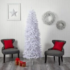 7 Ft. Slim White Artificial Christmas Tree With 995 Bendable Branches 13 7 Ft. Slim White Artificial Christmas Tree With 995 Bendable Branches -Christmas Gift Shop nearly natural unlit christmas trees t4501 31 1000