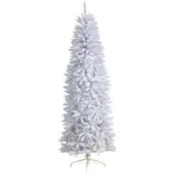 7 Ft. Slim White Artificial Christmas Tree With 995 Bendable Branches 10 7 Ft. Slim White Artificial Christmas Tree With 995 Bendable Branches -Christmas Gift Shop nearly natural unlit christmas trees t4501 4f 1000