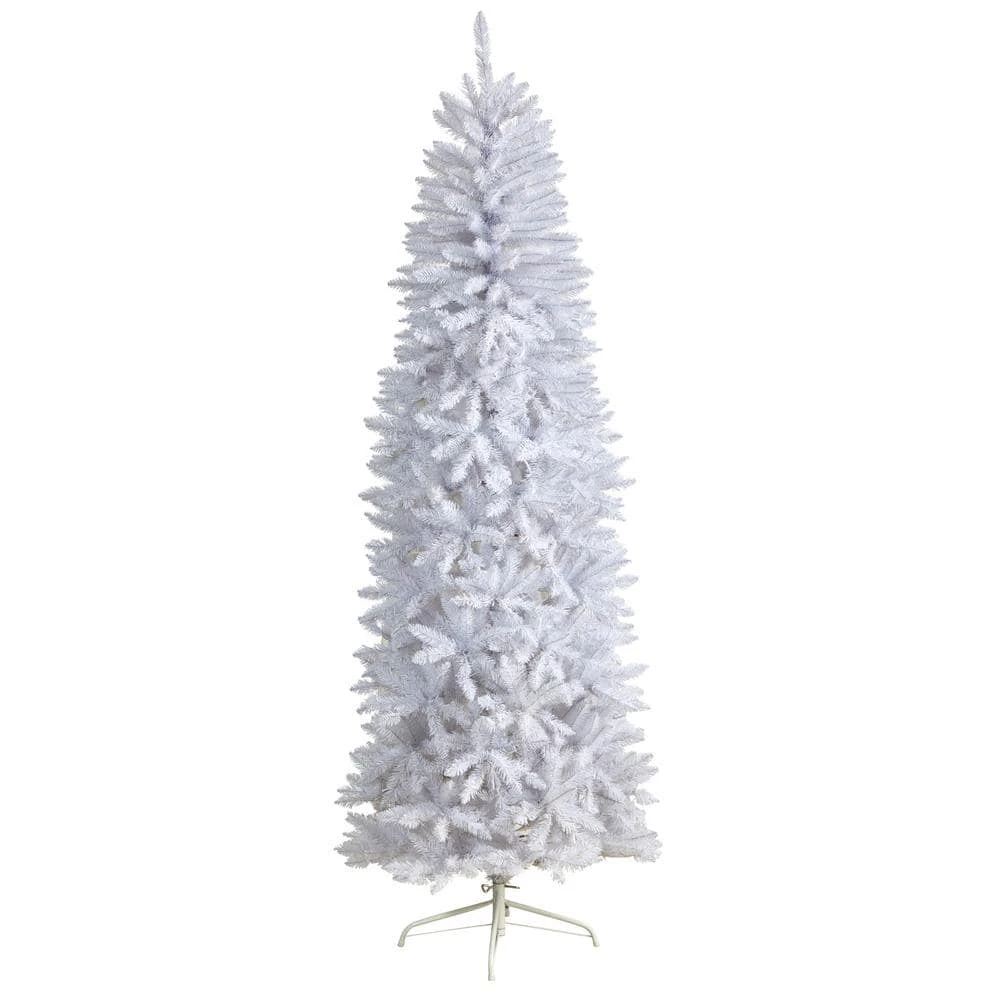 7 Ft. Slim White Artificial Christmas Tree With 995 Bendable Branches 5 7 Ft. Slim White Artificial Christmas Tree With 995 Bendable Branches - Image 3