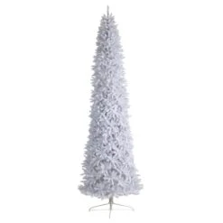 12 Ft. Slim White Artificial Christmas Tree With 3235 Bendable Branches