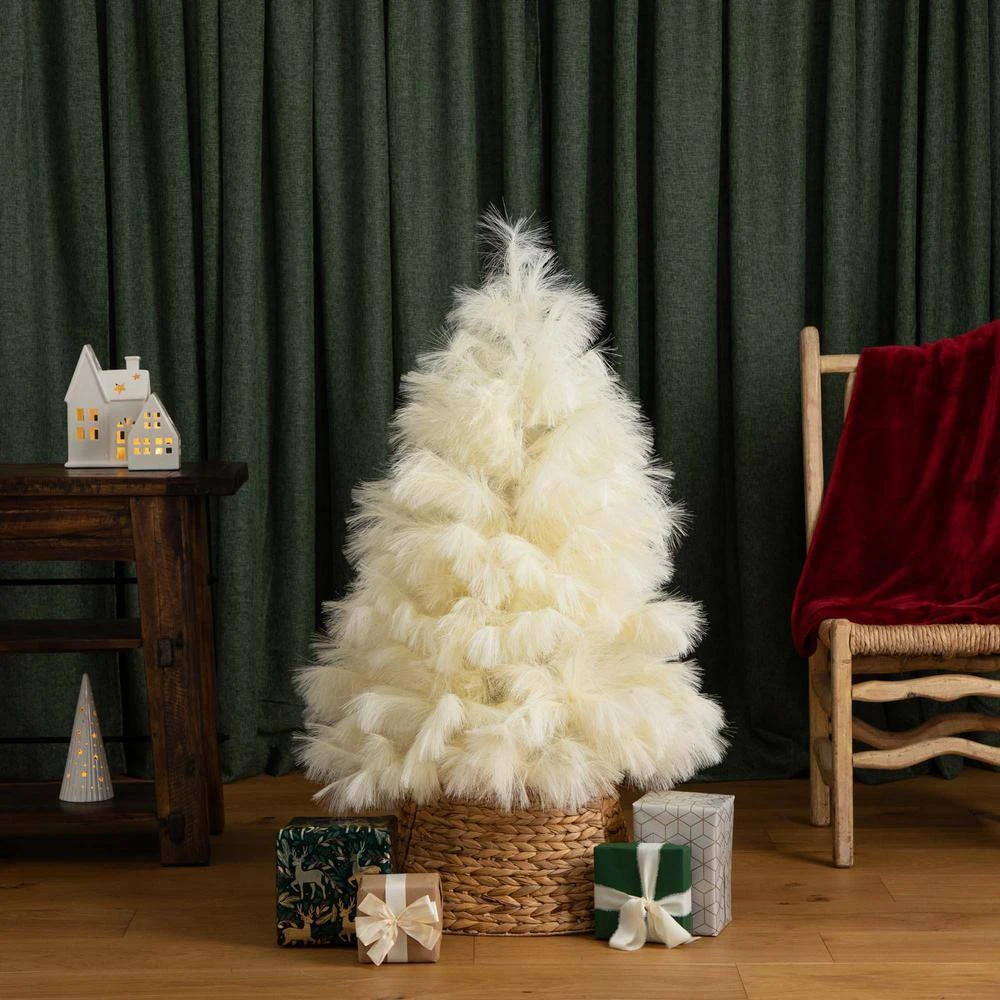4 Ft. Unlit White Pampas Grass Artificial Christmas Tree 16 4 Ft. Unlit White Pampas Grass Artificial Christmas Tree - Image 14