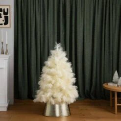 4 Ft. Unlit White Pampas Grass Artificial Christmas Tree 31 4 Ft. Unlit White Pampas Grass Artificial Christmas Tree -Christmas Gift Shop nearly natural unlit christmas trees t4782 fa 1000 1