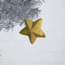 5 Ft. Artificial Silver Tinsel Holiday Santa's Hat Christmas Tree With Star Topper -Christmas Gift Shop nearly natural unlit christmas trees t4795 1f 1000