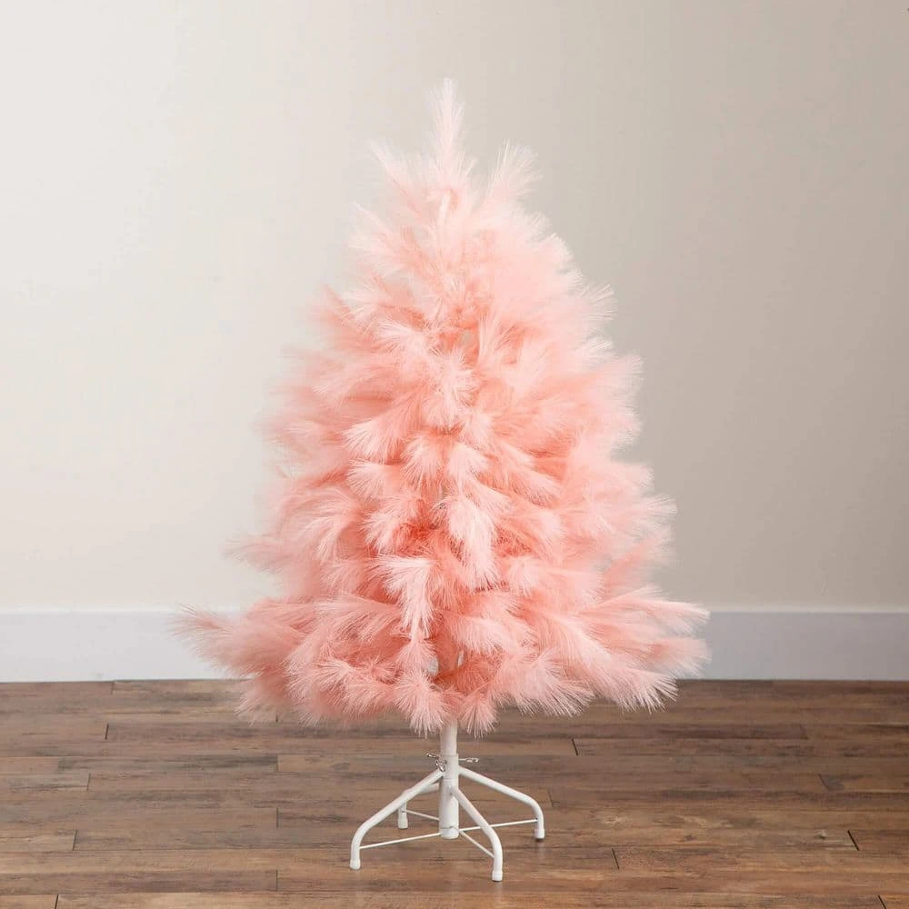 4 Ft. Artificial Pink Pampas Grass Christmas Tree 7 4 Ft. Artificial Pink Pampas Grass Christmas Tree - Image 5