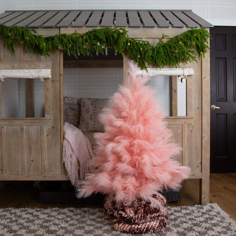 4 Ft. Artificial Pink Pampas Grass Christmas Tree 8 4 Ft. Artificial Pink Pampas Grass Christmas Tree - Image 6