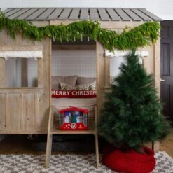 4 Ft. Artificial Green Pampas Grass Christmas Tree -Christmas Gift Shop nearly natural unlit christmas trees t5213 76 1000