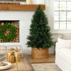 6 Ft. Unlit Green Pampas Grass Artificial Christmas Tree -Christmas Gift Shop nearly natural unlit christmas trees t5214 31 1000