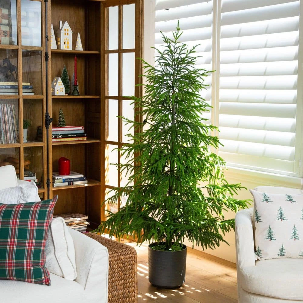 6 Ft. Artificial Real Touch Norfolk Island Pine Christmas Tree With Natural Look 9 6 Ft. Artificial Real Touch Norfolk Island Pine Christmas Tree With Natural Look - Image 7