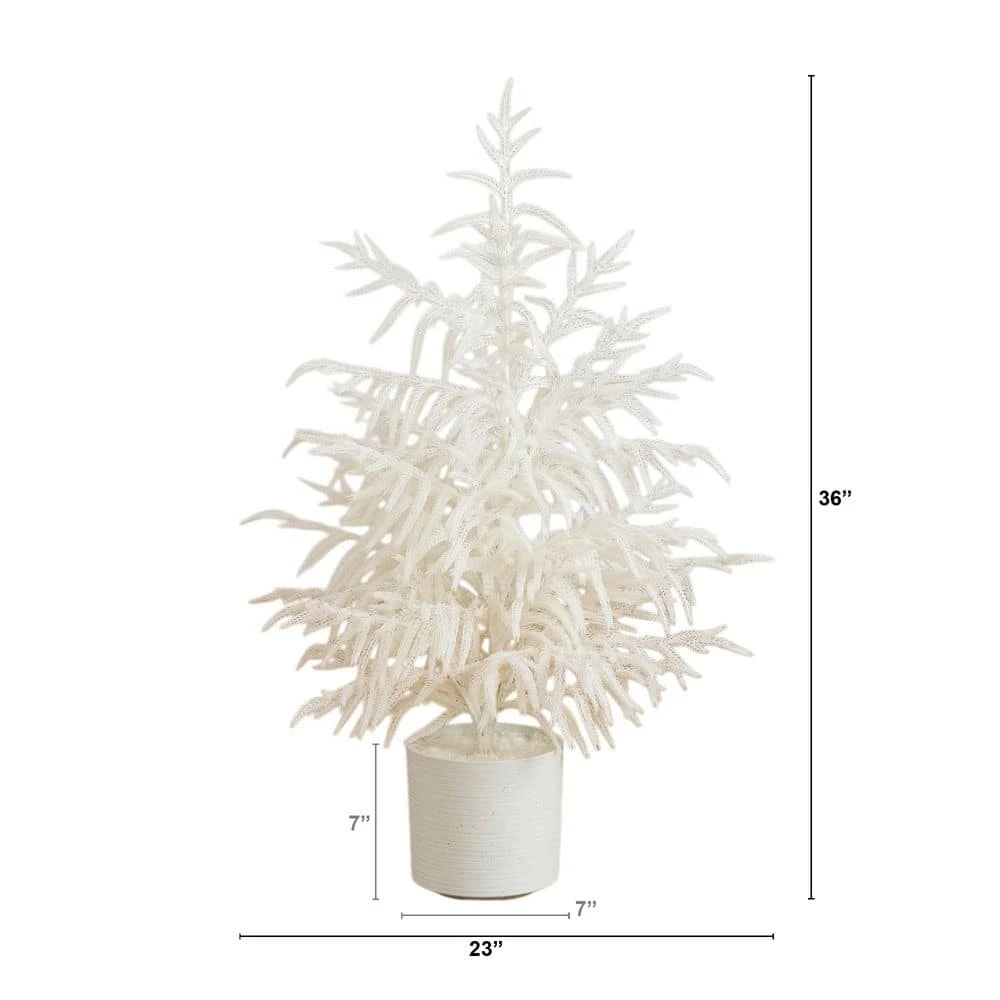 3 Ft. Artificial Real Touch White Norfolk Island Pine Christmas Tree With Natural Look 4 3 Ft. Artificial Real Touch White Norfolk Island Pine Christmas Tree With Natural Look - Image 2