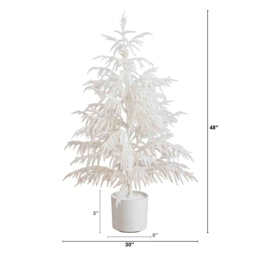 4 Ft. Artificial Real Touch White Norfolk Island Pine Christmas Tree With Natural Look 4 4 Ft. Artificial Real Touch White Norfolk Island Pine Christmas Tree With Natural Look - Image 2