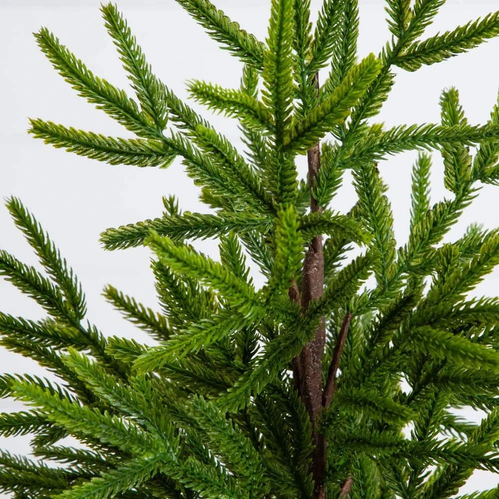 22 In. Artificial Real Touch Norfolk Island Pine In White Decorative Planter With Natural Look 6 22 In. Artificial Real Touch Norfolk Island Pine In White Decorative Planter With Natural Look - Image 4