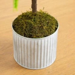 3 Ft. Artificial Real Touch Norfolk Island Pine In Metal Tin Planter With Natural Look -Christmas Gift Shop nearly natural unlit christmas trees t5384 1f 1000