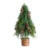 2 Ft. Artificial Down Swept Cedar Christmas Tree With Pinecones In Rustic Decorative Planter -Christmas Gift Shop nearly natural unlit christmas trees t5387 64 1000