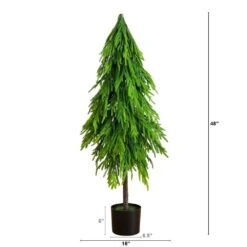 4 Ft. Artificial Real Touch Down Swept Norfolk Pine Tree With Natural Look -Christmas Gift Shop nearly natural unlit christmas trees t5397 c3 1000