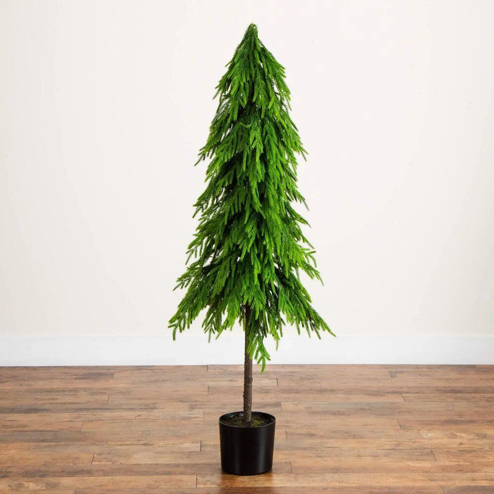 5 Ft. Artificial Real Touch Down Swept Norfolk Pine Tree With Natural Look 7 5 Ft. Artificial Real Touch Down Swept Norfolk Pine Tree With Natural Look - Image 5