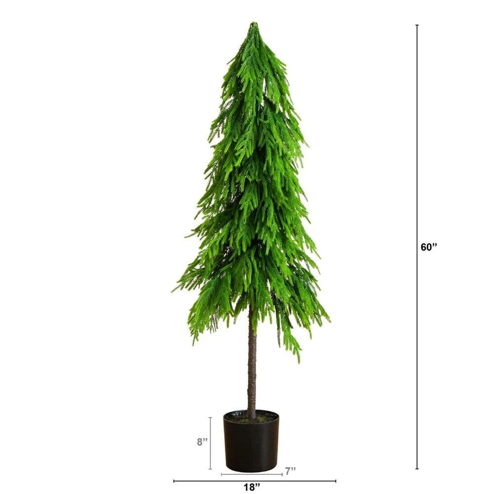 5 Ft. Artificial Real Touch Down Swept Norfolk Pine Tree With Natural Look 5 5 Ft. Artificial Real Touch Down Swept Norfolk Pine Tree With Natural Look - Image 3