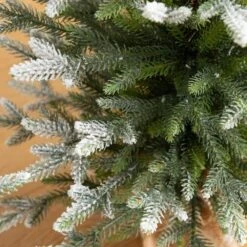 2 Ft. 3 Ft. 4 Ft. Artificial Snowed Balsam Fir Christmas Tree In Burlap Wrapped Base - (Set Of 3) -Christmas Gift Shop nearly natural unlit christmas trees t5399 1f 1000