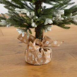 2 Ft. 3 Ft. 4 Ft. Artificial Snowed Balsam Fir Christmas Tree In Burlap Wrapped Base - (Set Of 3) -Christmas Gift Shop nearly natural unlit christmas trees t5399 44 1000