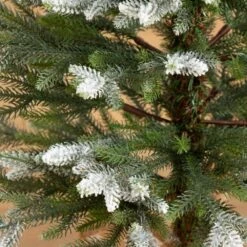 2 Ft. 3 Ft. 4 Ft. Artificial Snowed Balsam Fir Christmas Tree In Burlap Wrapped Base - (Set Of 3) -Christmas Gift Shop nearly natural unlit christmas trees t5399 4f 1000