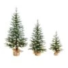 2 Ft. 3 Ft. 4 Ft. Artificial Snowed Balsam Fir Christmas Tree In Burlap Wrapped Base - (Set Of 3) -Christmas Gift Shop nearly natural unlit christmas trees t5399 64 1000