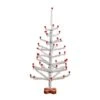 3 Ft. Artificial Retro Silver Tinsel Christmas Tree With 45-Red Mini Ornament Balls And Wooden Base -Christmas Gift Shop nearly natural unlit christmas trees t5401 64 1000